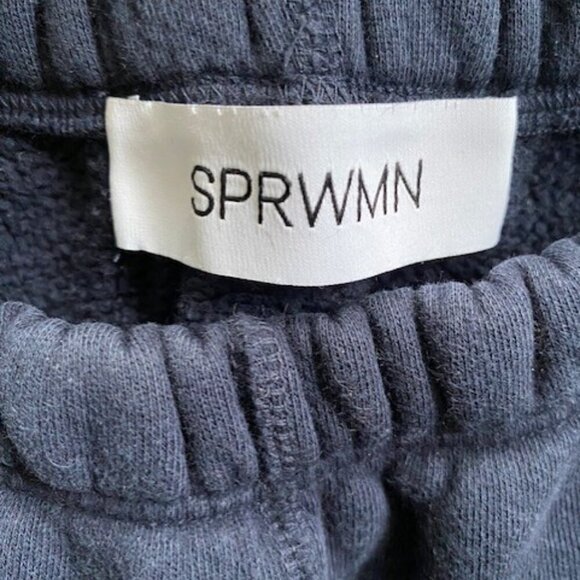 SPRWMN Navy Blue Heart Logo Fleece Jogger Sweatpants XS - Picture 15 of 15